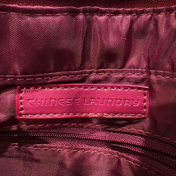 Chinese Laundry Fuchsia, Suede Leather, Chain Strap, Fringe Purse- 11”x8”x2.5” - Picture 7 of 16